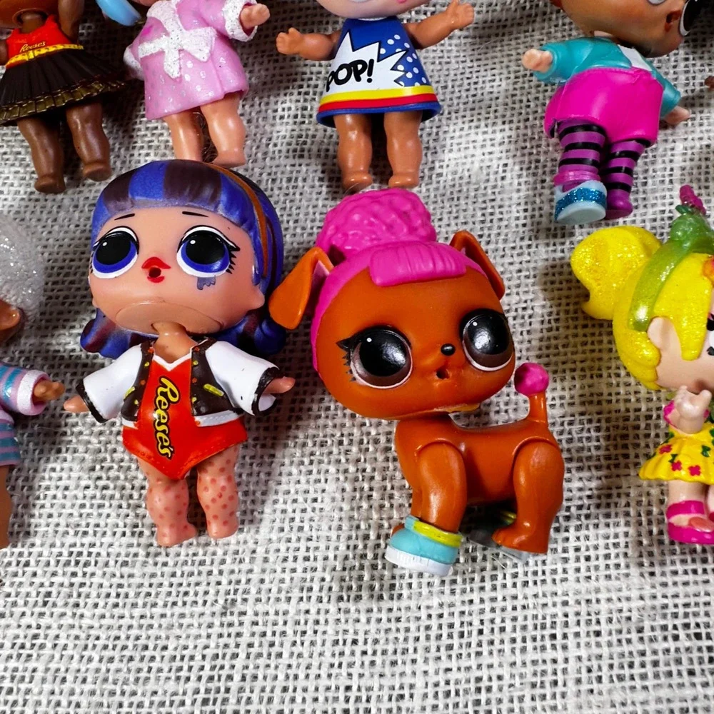 LOL‎ Surprise Doll Lot of 14 Figures Glitter Reeses Pet Dog and Accessories